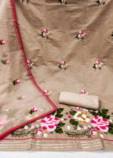 Brown unstitched suit n modal silk For navratri and dandiya Nights